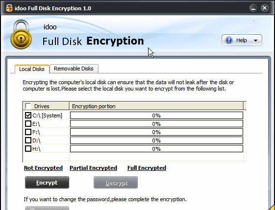Idoo Full Disk Encryption v1.1