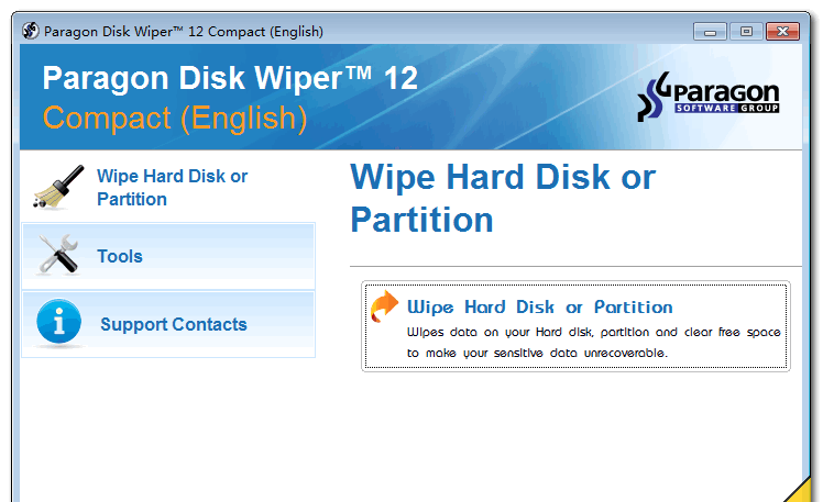 Paragon Disk Wiper Compact(̳ɾ) v12.0 ע