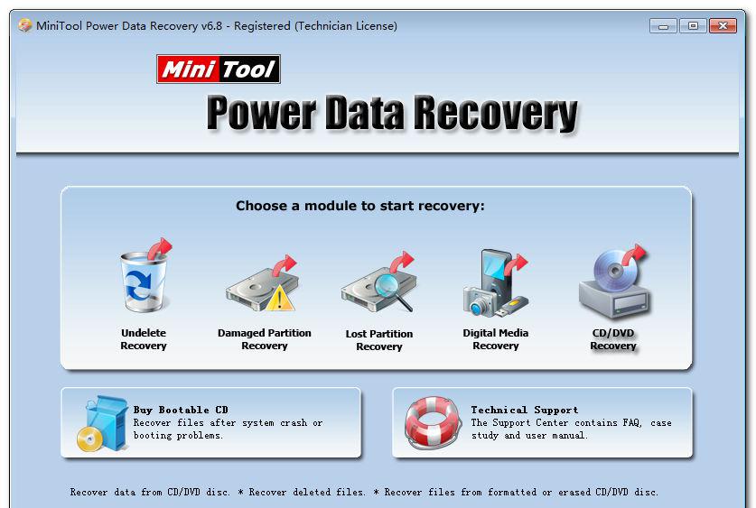 MiniTool Power Data Recovery Technician Portable v6.8 ɫЯע